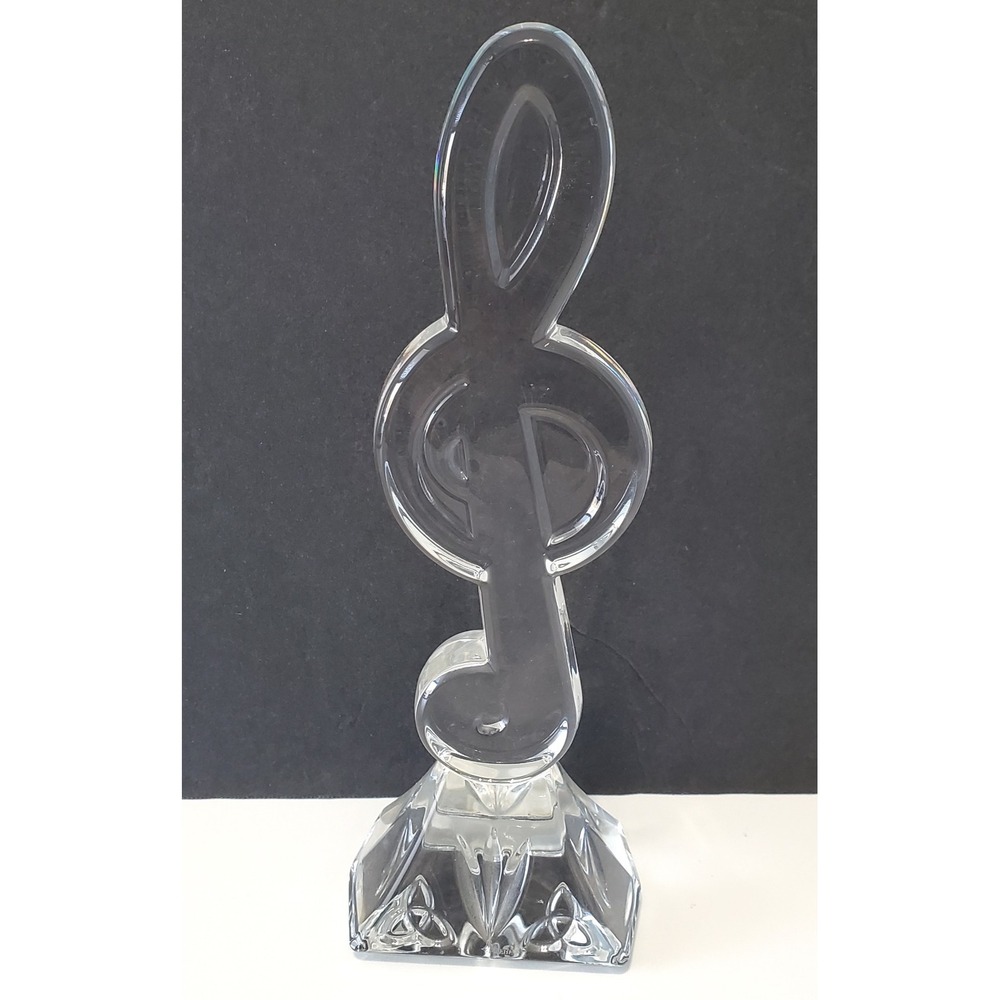 Waterford Crystal Music Note Treble Clef Symbol Paperweight  Figurine 8 5/8"
